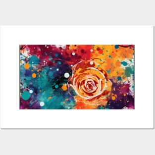 Rainbow flowers Posters and Art